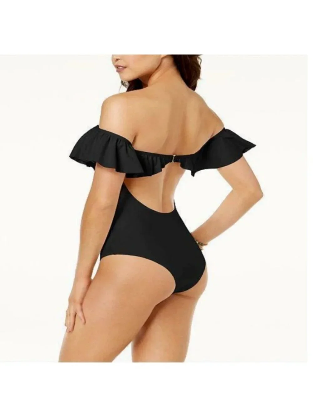 Raisins Barbados Ruffle Off-The-Shoulder Cheeky One-Piece Swimsuit Junior Small